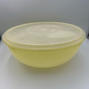 Vintage Tupperware #274 Yellow Round Storage Bowl w/Sheer Lid #224 Fix N Mix